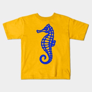 Blue Sea Horse Kids T-Shirt